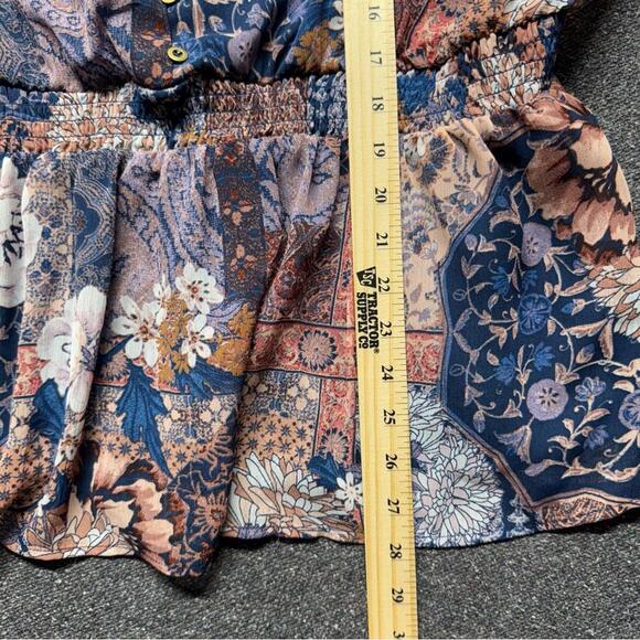 Maurices Plus Size Patchwork Babydoll Blouse 1X - Picture 9 of 11